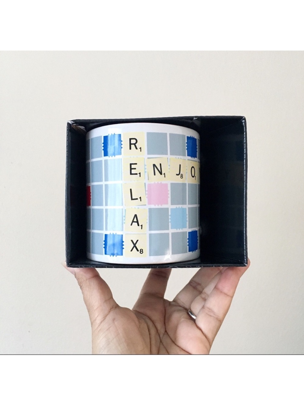 Hasbro Gaming Scrabble Tile 'Relax Enjoy' Ceramic Mug